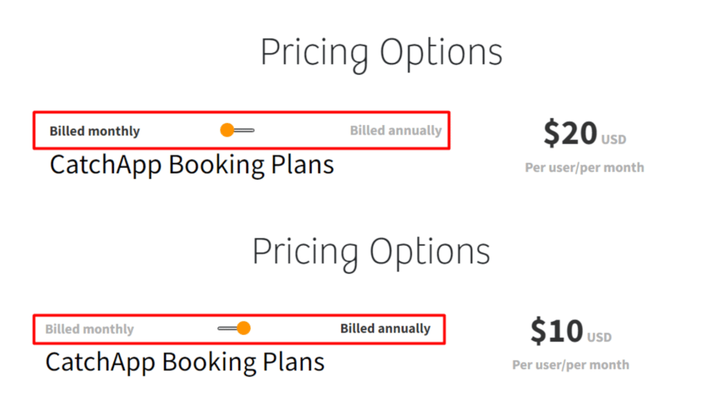 CatchApp Booking Pricing